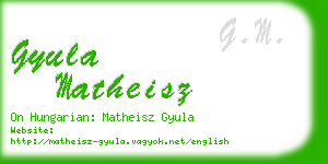 gyula matheisz business card